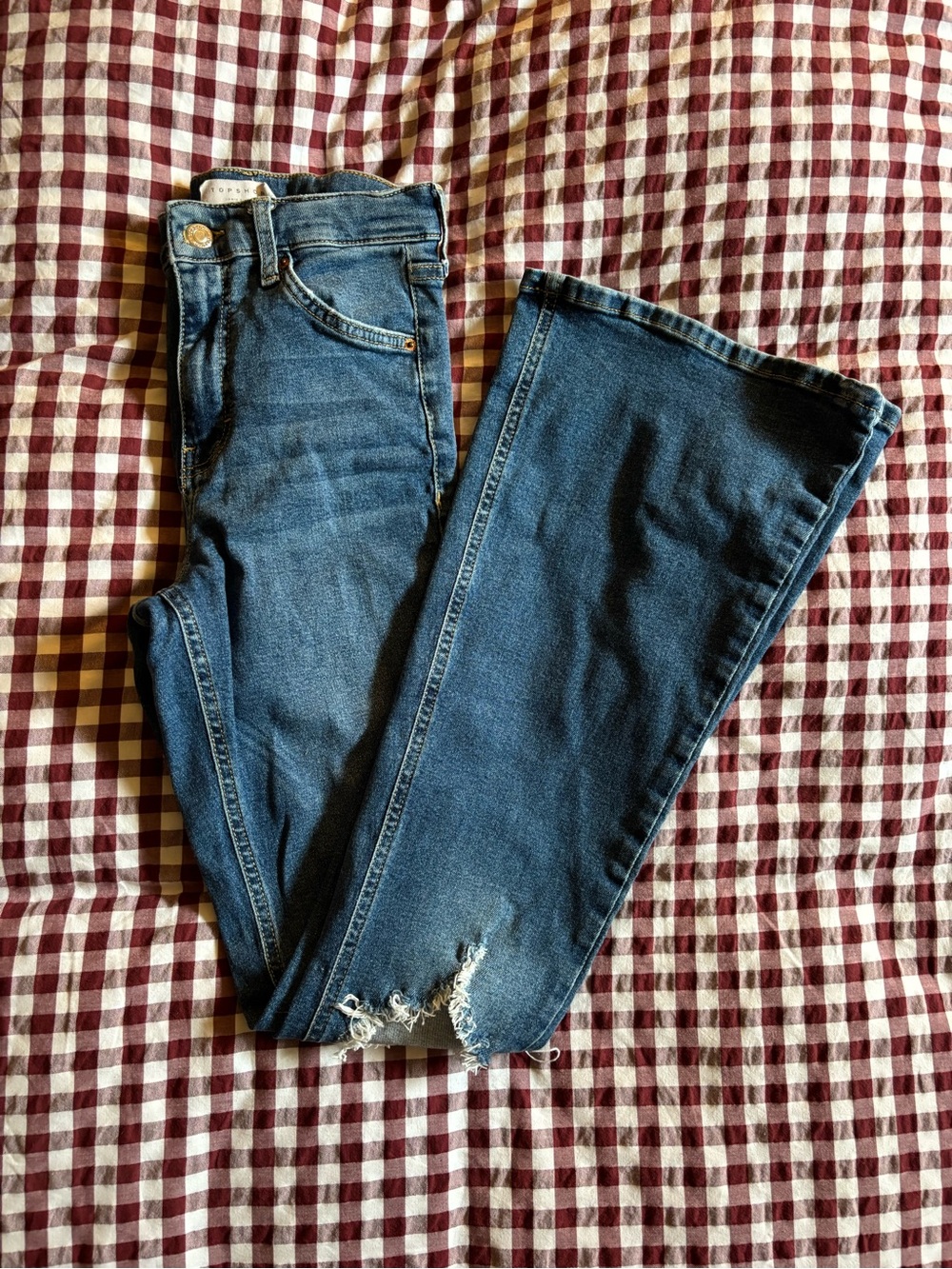 Topshop Ripped Jamie Flare Jeans W26